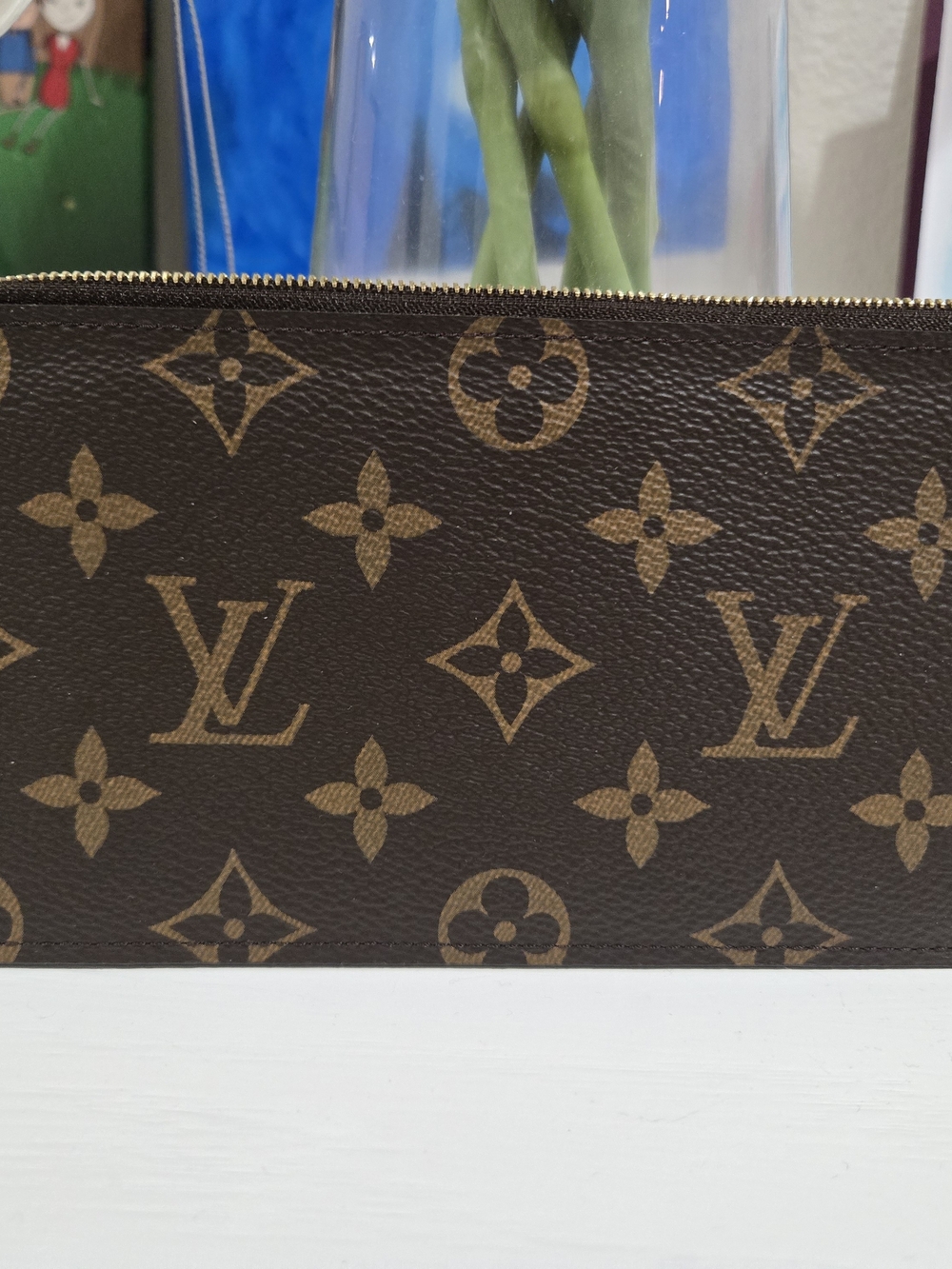 Louis Vuitton Monogram Zip Pouch - Brown/Tan with Gold Hardware - Picture 5 of 10